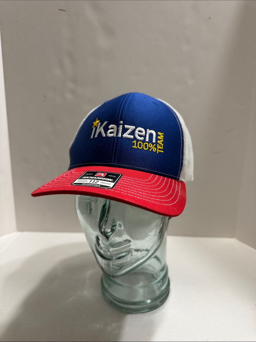 Kaizen 100% Team Trucker Hat - Blue, Red & White